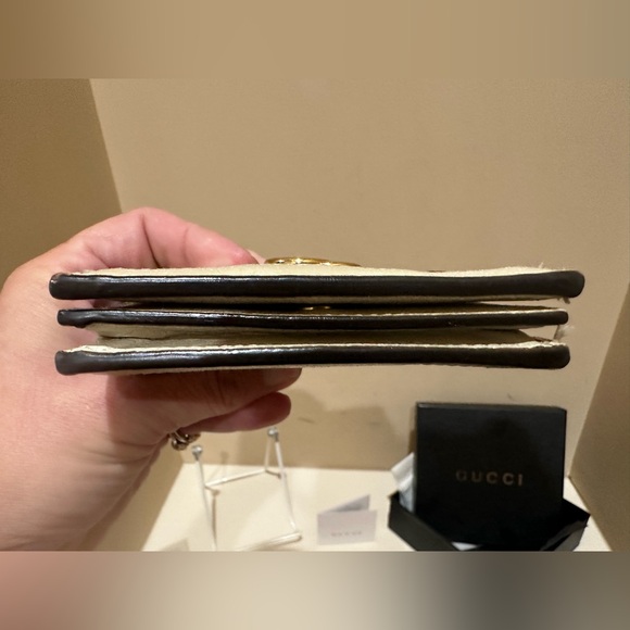 Gucci Ophidia Marmont White Web Bifold Snap Wallet w/box - Picture 6 of 13